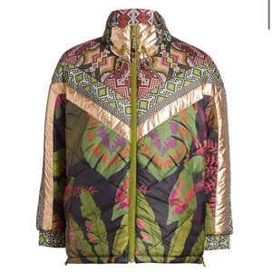 NWT Farm Rio Tropical Rauti Reversible Puffer Coat Jacket Medium